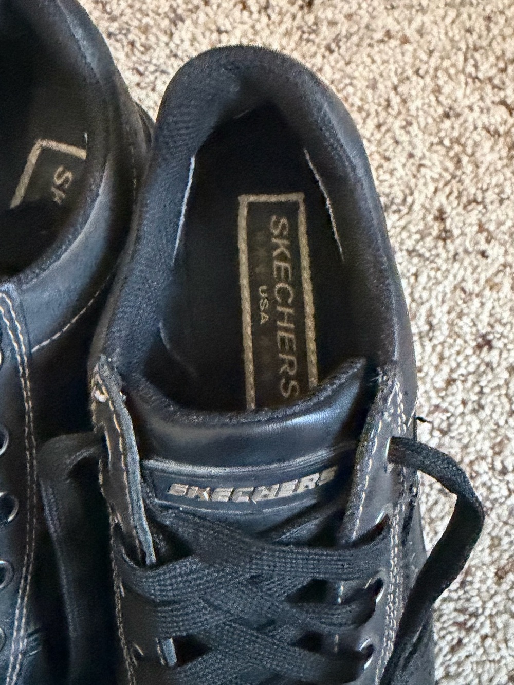 Vintage Black Leather Sketchers Tredd Jammers - Picture 4 of 11